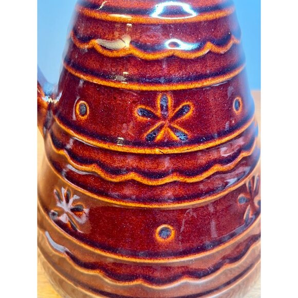 Vintage Marcrest Stoneware Large Daisy Dot  Wine Decanter Carafe Pitcher 10" - Picture 6 of 8